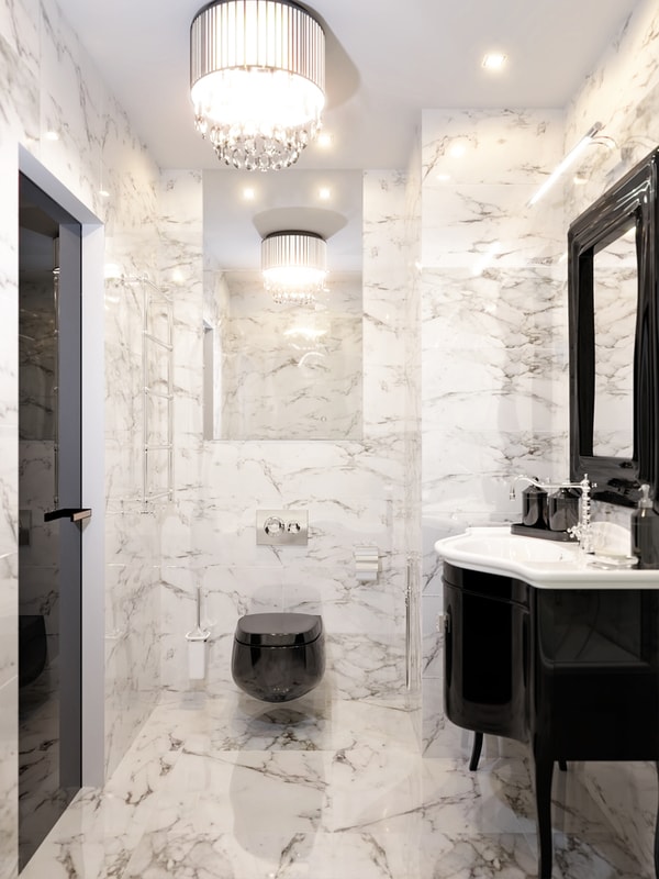 luksusowa łazienka w stylu art deco